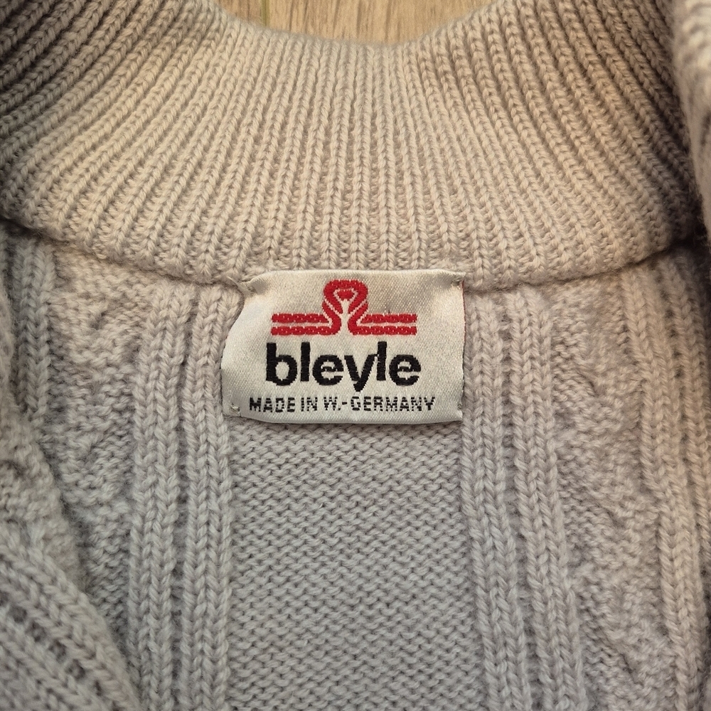 Bleyle Women's Vintage German Cream Virgin Wool Knit Sweater Cardigan Size M/L - Picture 5 of 8